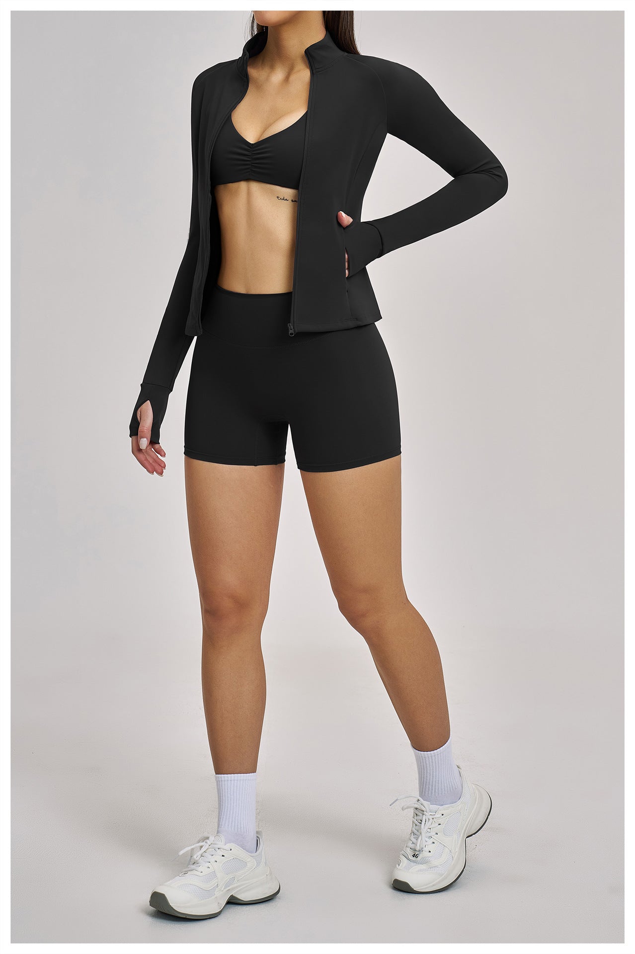 03/2026 Spring Yoga Set Casual Fitness Suit Women's Outdoor Running Sports Three-Piece Set 4510