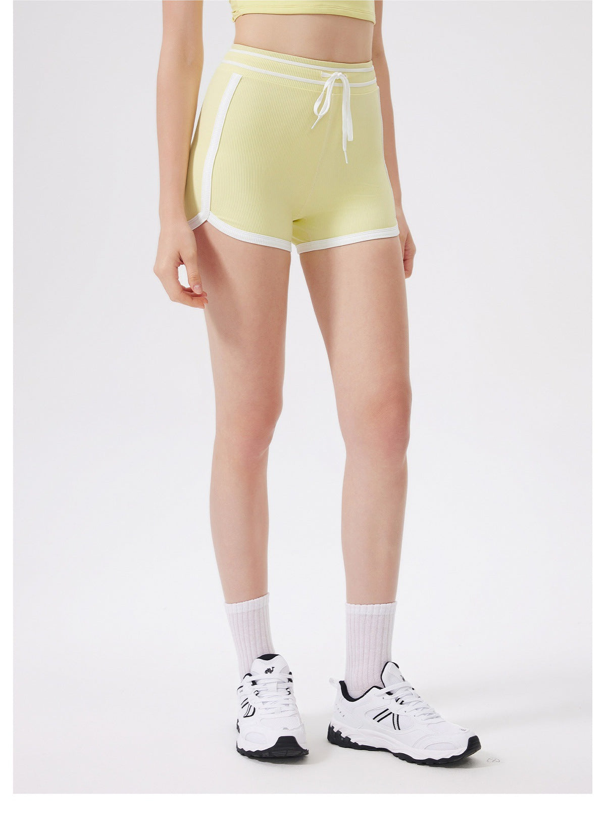 12/2025 fouregg Contrast Trim Yoga Shorts No Camel Toe Zero-Feel Gym Hot Shorts  fanxin-DK5333