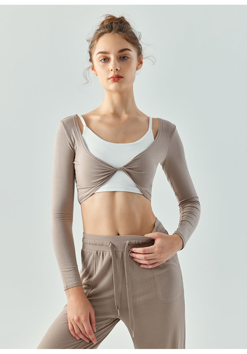2023.08 Sexy U-shaped beautiful back yoga vest sling nude slim semi-fixed cup tight running sports fitness bra