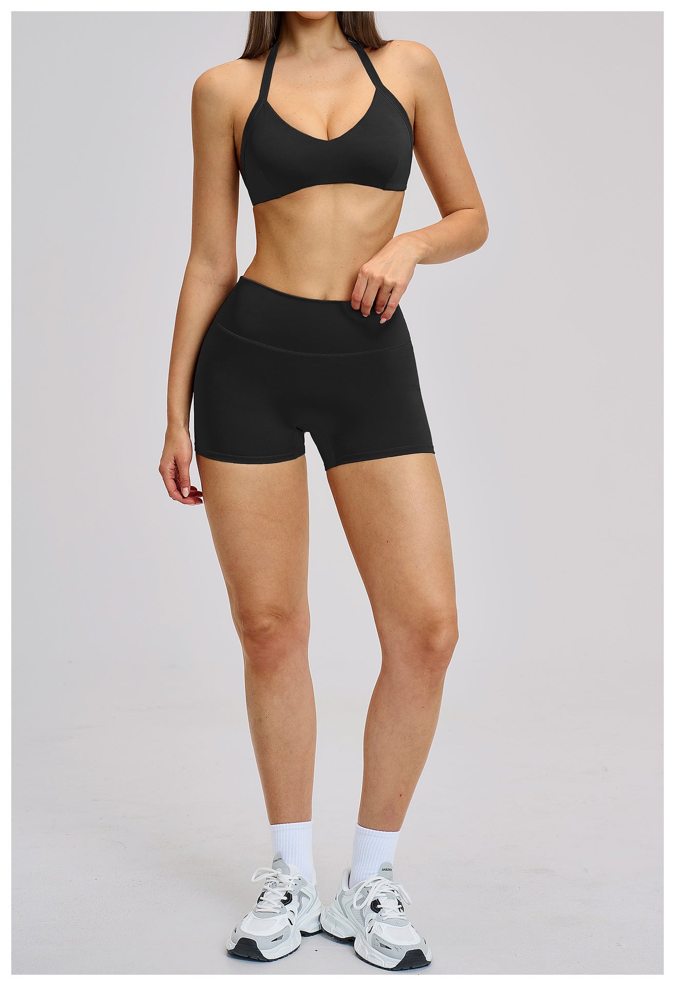 03/2026 Brushed Fleece Sports Yoga Set with Hollow Neck and Beautiful Back - Sports Running Fitness Set 4201