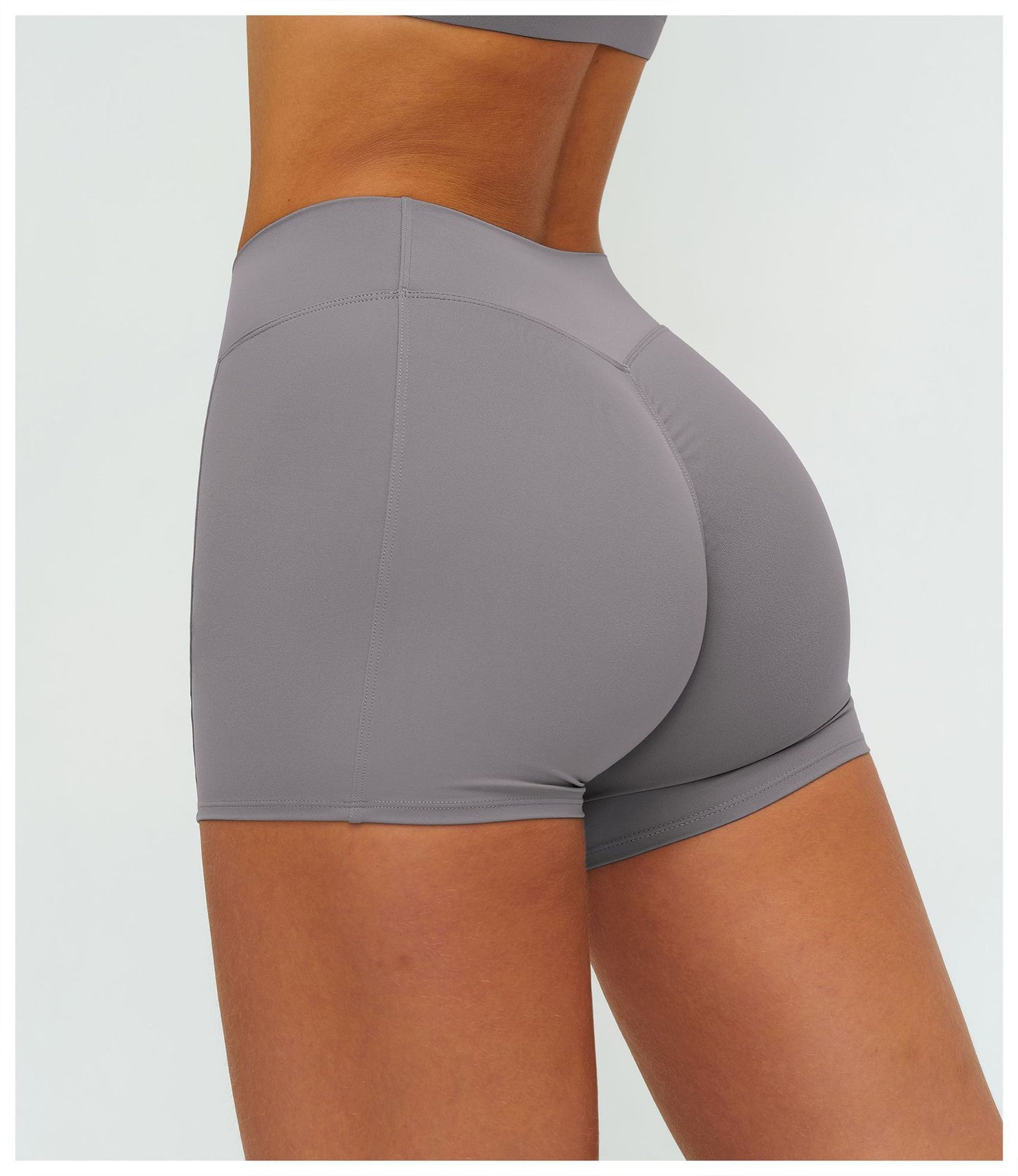 12/2025 Women's high-waisted, brushed yoga shorts with pleats and hip-lifting design, perfect for outdoor running and sports (style number 9313).