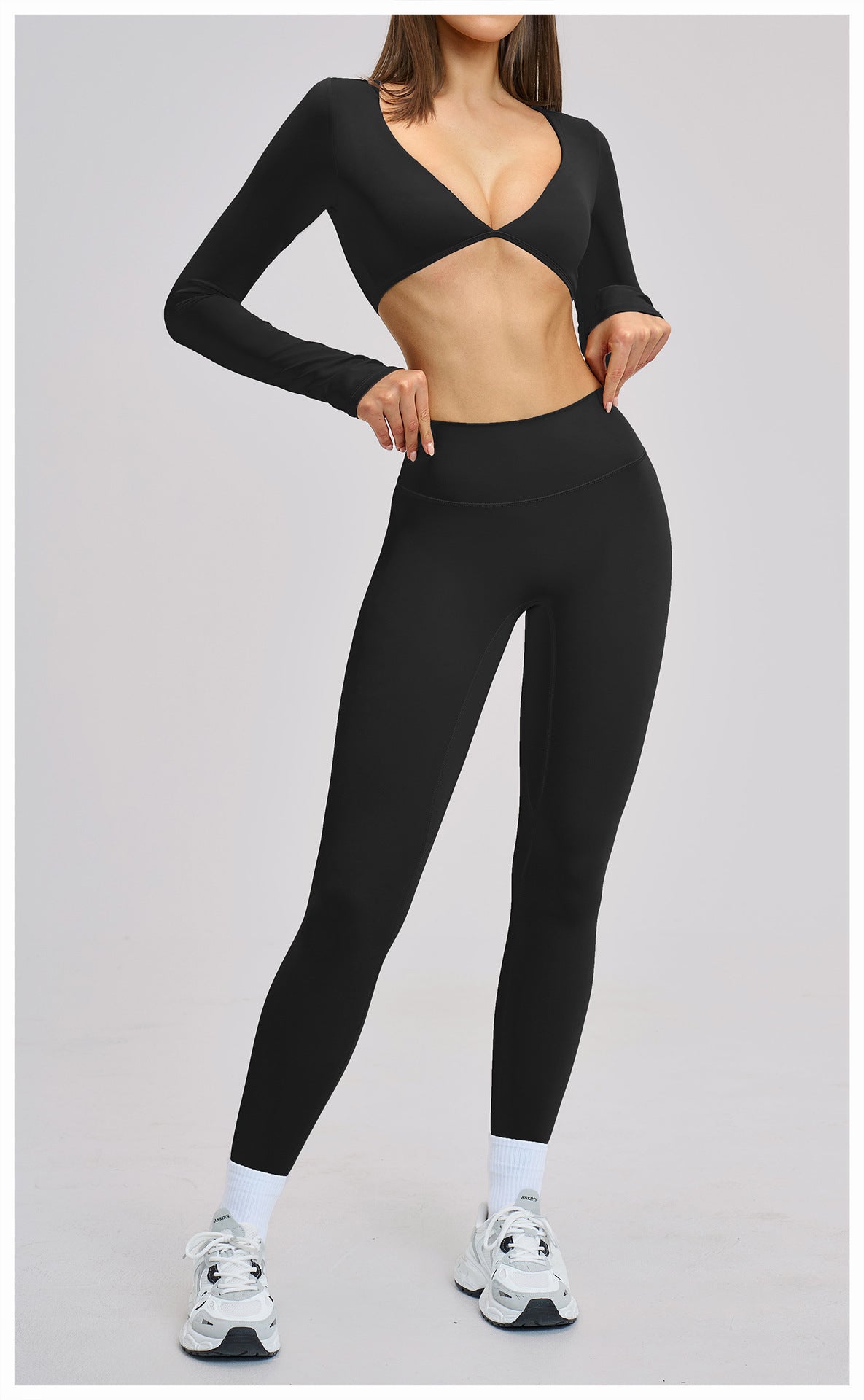 03/2026 Brushed Micro-flare Yoga Set, European and American Style Sports Running Fitness Set, Halter Neck Yoga Suit 4201