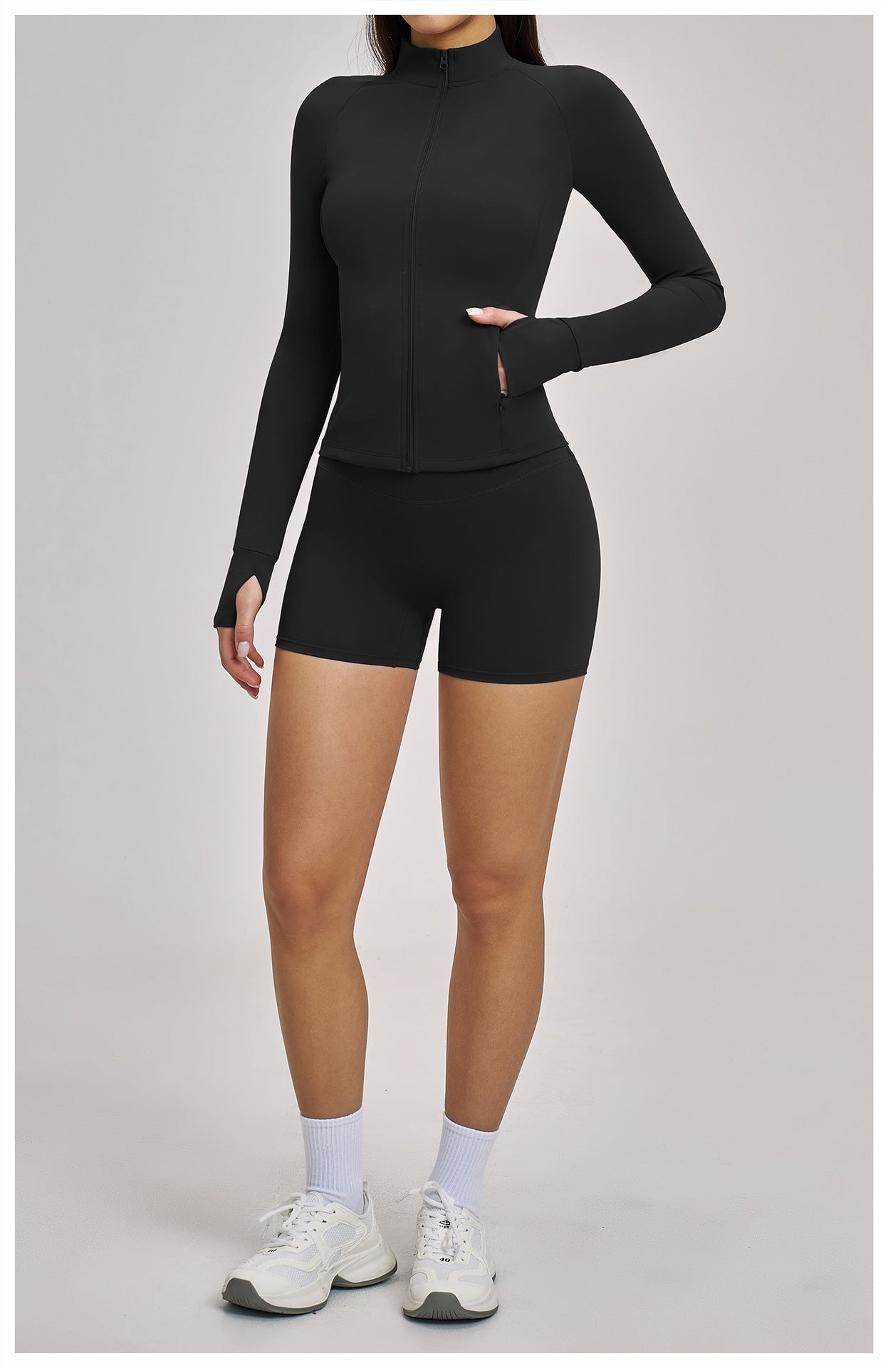 03/2026  Quick-drying fitness set with zipper, casual set for women, outdoor cycling, running and sports outfit, 4510