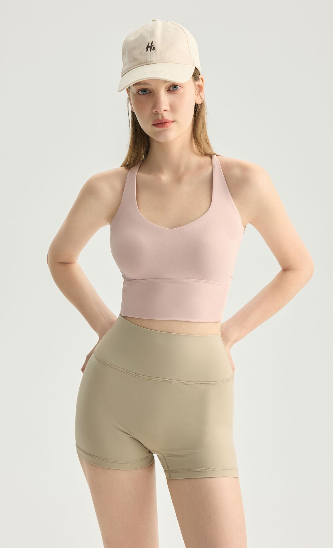 02/2026 Three-Part Yoga Pants for Fitness, Running, High-Waisted, Hip-Boosting, Peach-Hued, Women's Training, Pilates Fitness Shorts, Outdoor Wear