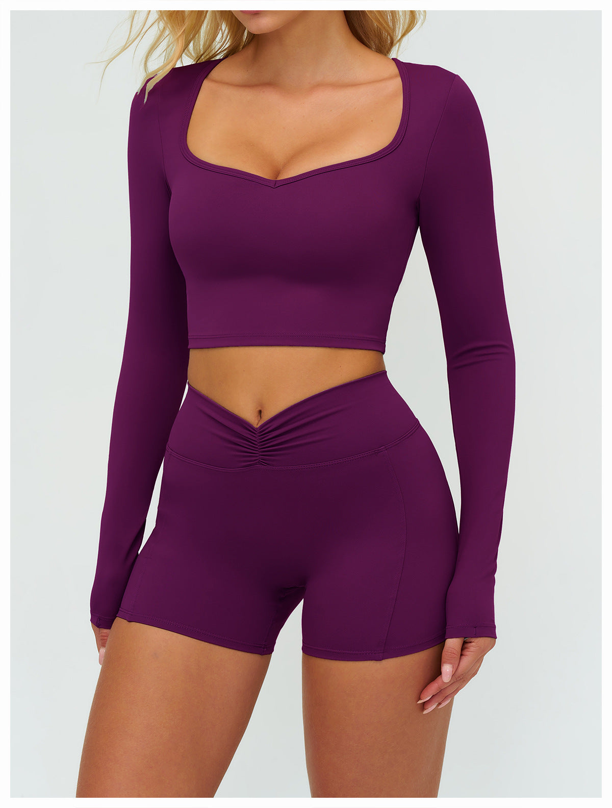 12/2025 Autumn/Winter Cross-Border Brushed Long-Sleeved Yoga Wear, Outdoor Running Fitness Wear, Casual Sports Top 9313
