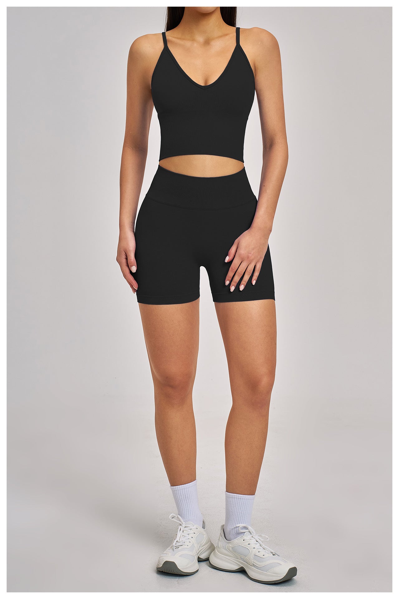 03/2026  Wholesale FOUREGG High-elastic running tracksuit with cross-back design, tight-fitting fitness wear, seamless yoga set for women, 5518