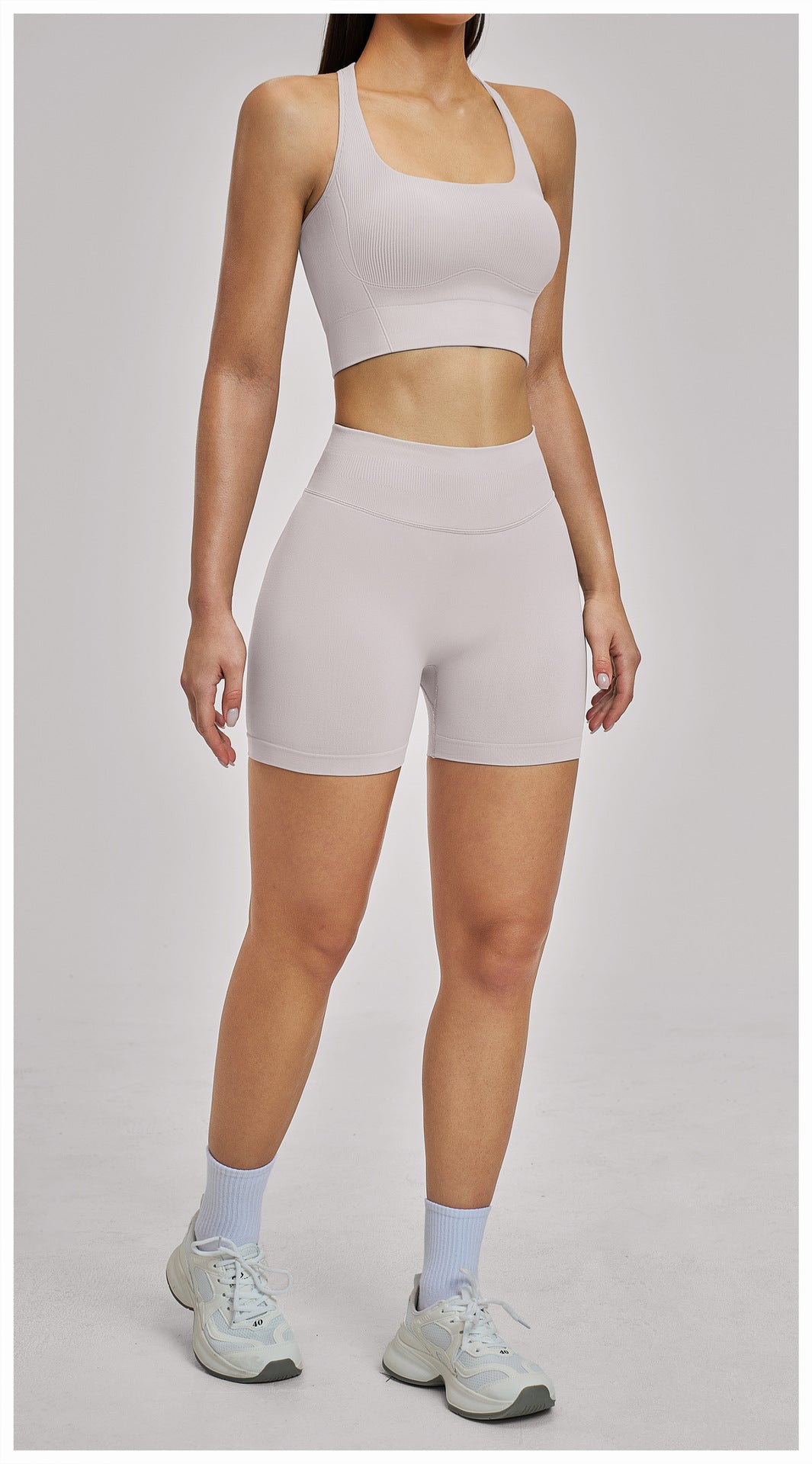 03/2026 Racerback Fitted Yoga Set, Seamless Fitness Wear, High-Elastic Running Sports Set for Women, 5518
