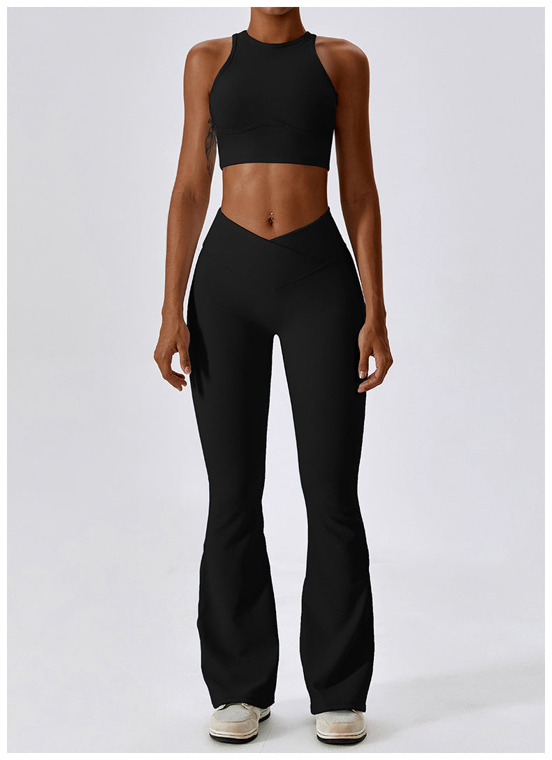 2023.09 ribbed shockproof high intensity running fitness vest threaded hollow beautiful back tight yoga bra 8333