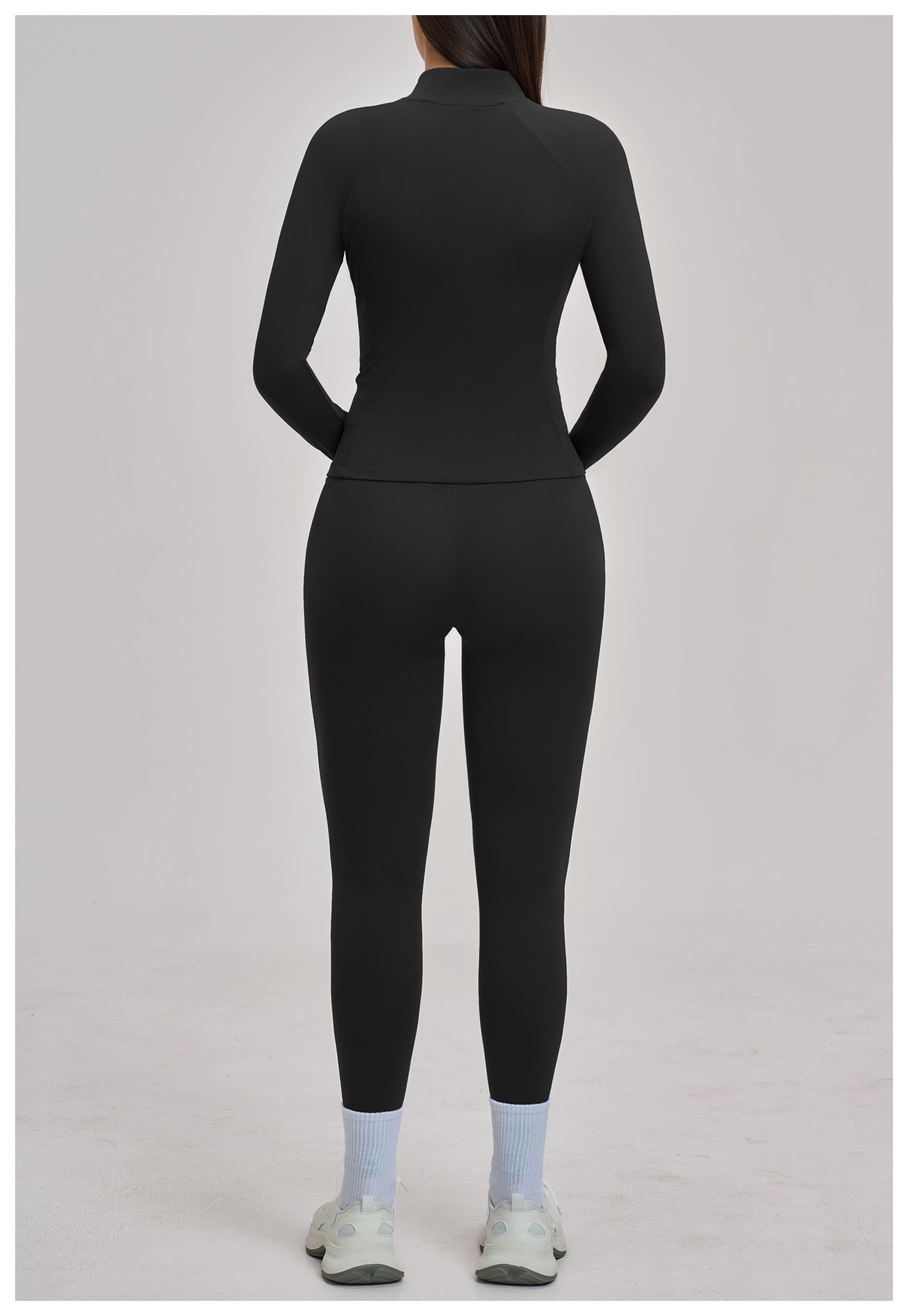 03/2026 Women's outdoor cycling and running sports three-piece set with brushed zipper, 4520