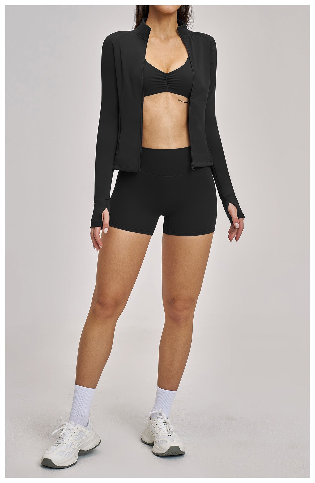 03/2026 Spring Yoga Set Casual Fitness Suit Women's Outdoor Running Sports Three-Piece Set 4510