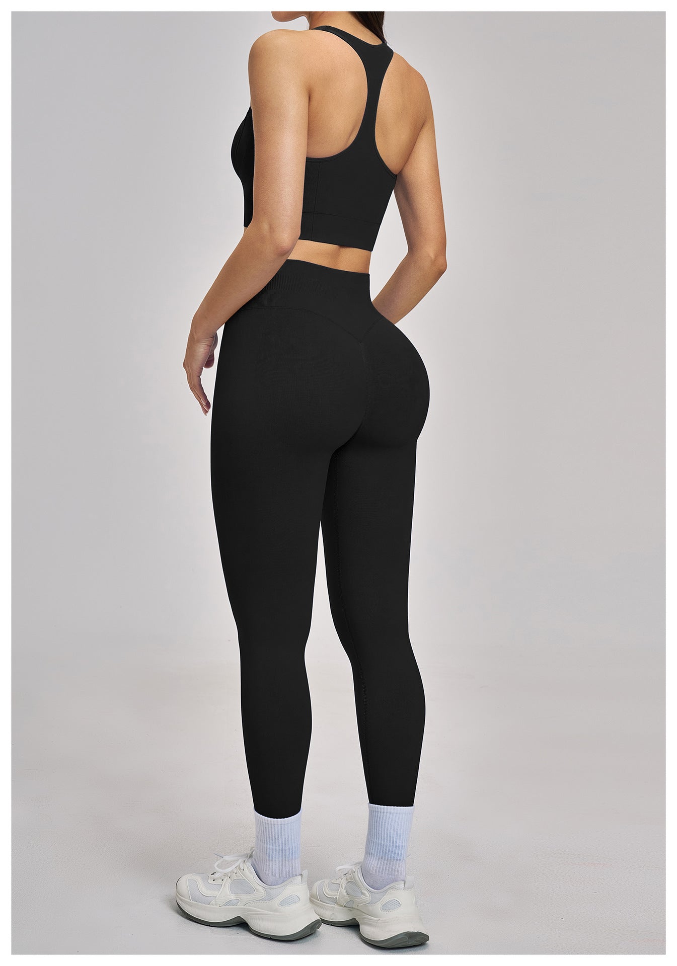 03/2026 Wholesale FOUREGG #5518 Seamless Yoga Set, Racerback Fitted Fitness Suit, High Elastic Running Sports Set for Women, 5518