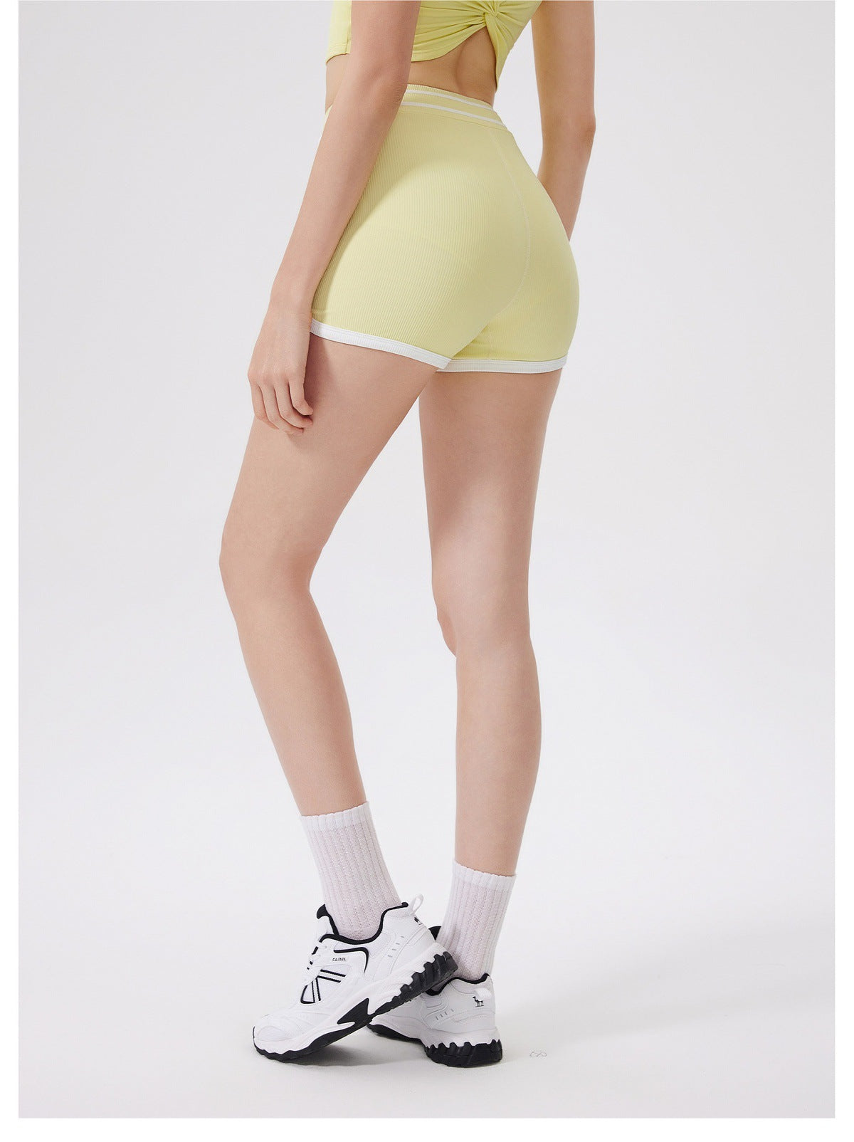 12/2025 fouregg Contrast Trim Yoga Shorts No Camel Toe Zero-Feel Gym Hot Shorts  fanxin-DK5333