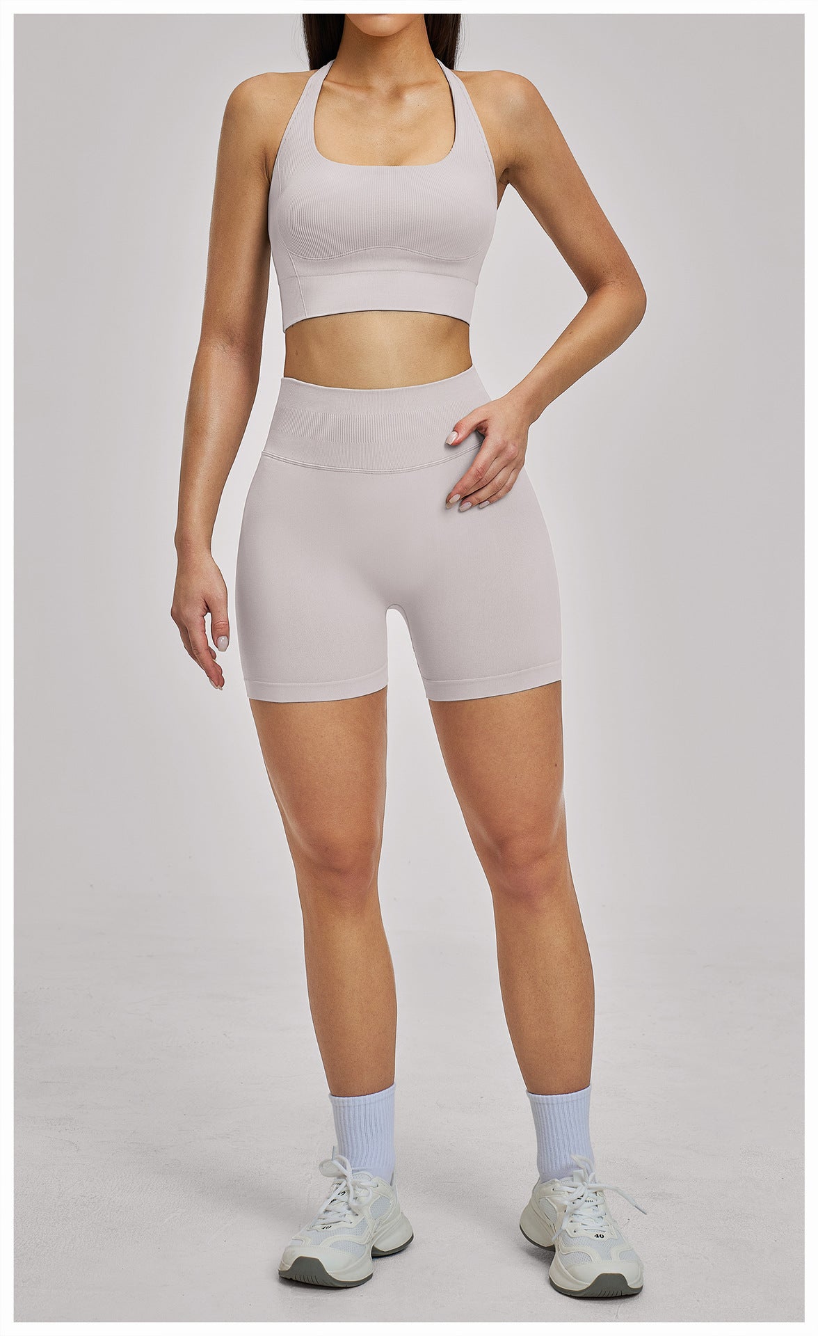 03/2026 Racerback Fitted Yoga Set, Seamless Fitness Wear, High-Elastic Running Sports Set for Women, 5518