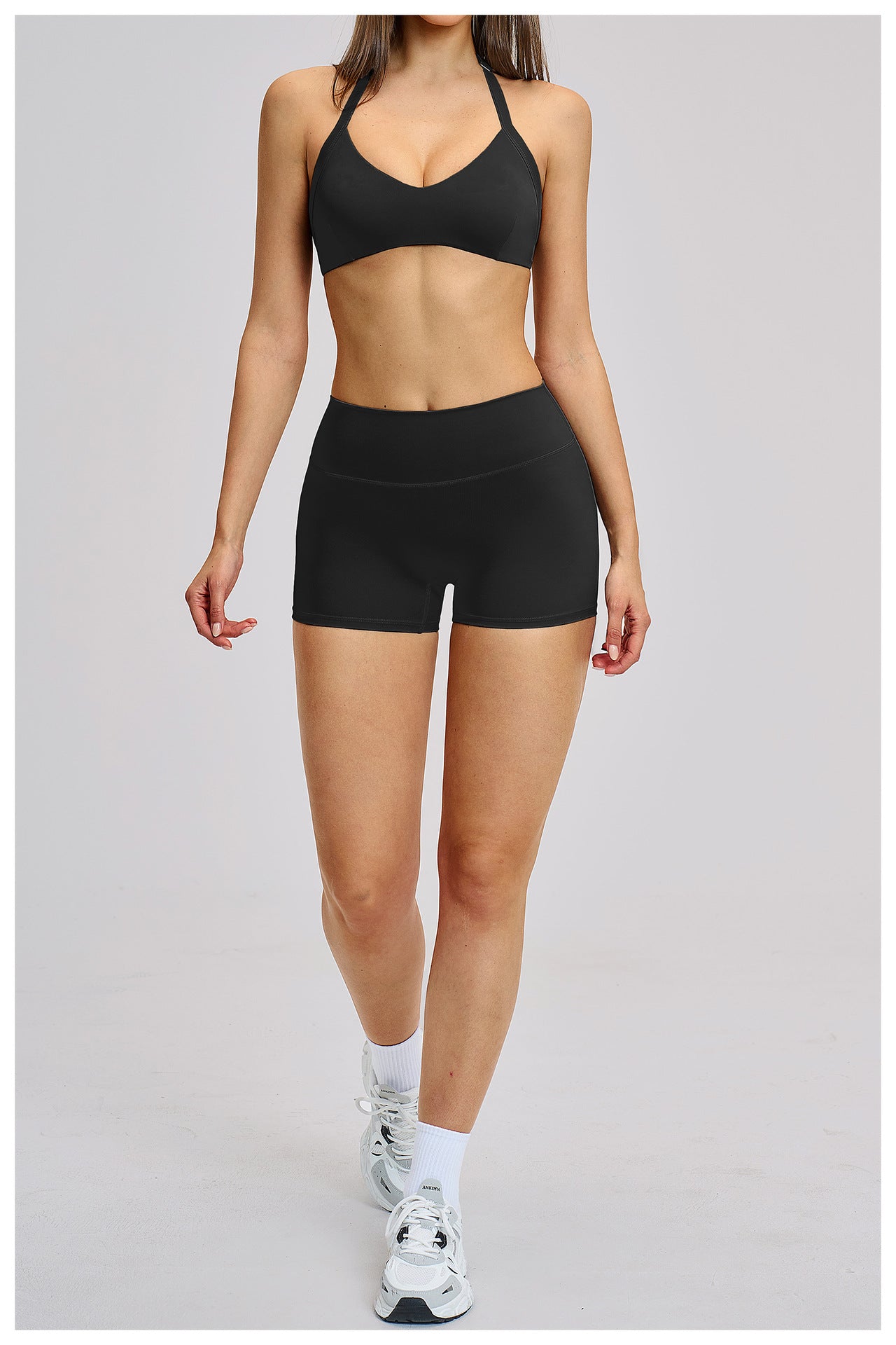 03/2026 Brushed Fleece Sports Yoga Set with Hollow Neck and Beautiful Back - Sports Running Fitness Set 4201