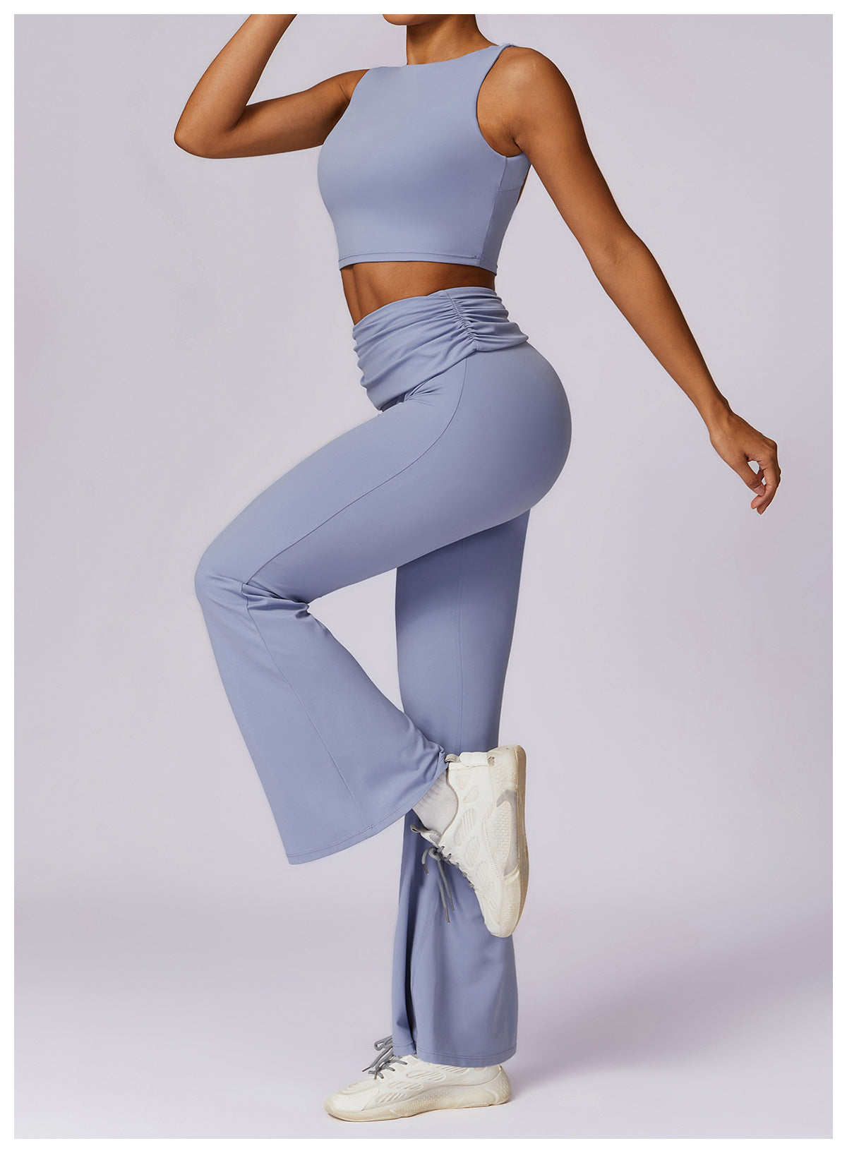 03/2024 Spring nude tight-fitting back yoga suit running sports suit for women breathable quick-drying fitness clothes 8516