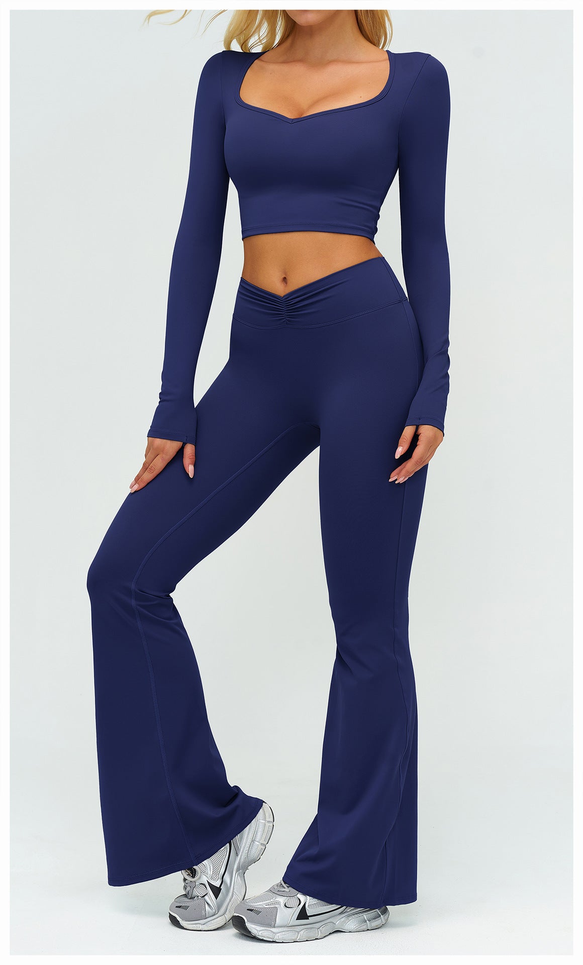 12/2025 Autumn/Winter Cross-Border Brushed Long-Sleeved Yoga Wear, Outdoor Running Fitness Wear, Casual Sports Top 9313