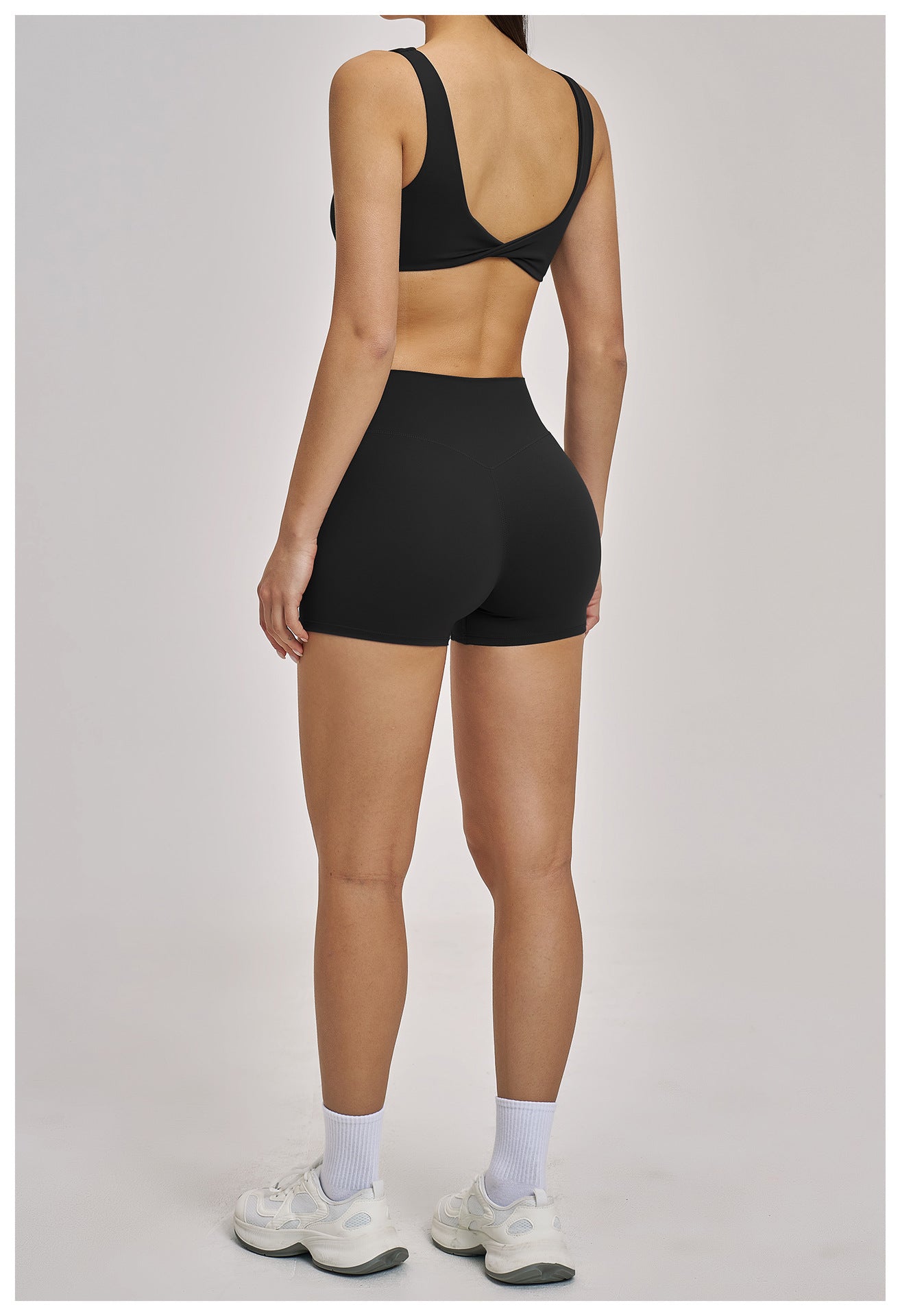 03/2026 Ensemble de Yoga en Micro Flannel Robuste - Ensemble Sportif de Course et Fitness Style Européen - Vêtements de Yoga à Dos Nu et Cou Attaché - 4520
