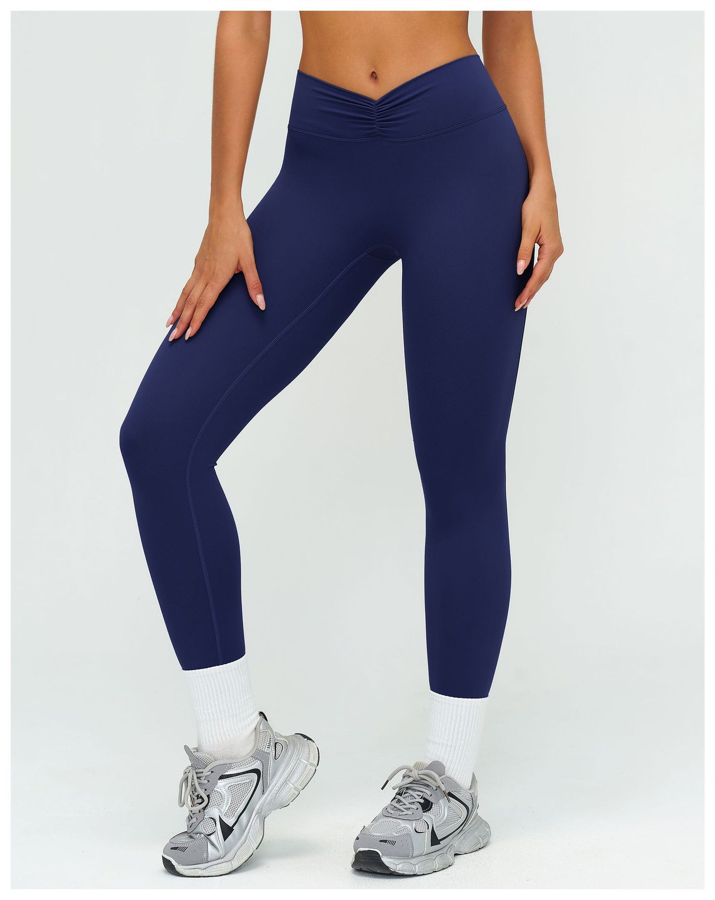 12/2025 Pantalones largos de yoga, cepillados, de cintura alta, fruncidos, ajustados, para deportes al aire libre, correr, fitness, 9313