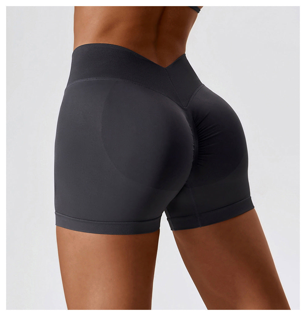 23.07 seamless high-waisted yoga shorts belly-holding hip-lifting fitness pants outerwear running sports shorts 7137