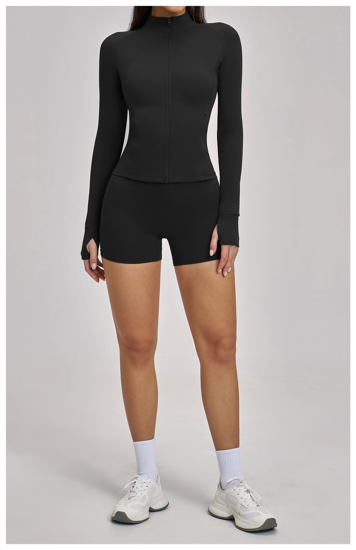 03/2026  Quick-drying fitness set with zipper, casual set for women, outdoor cycling, running and sports outfit, 4510