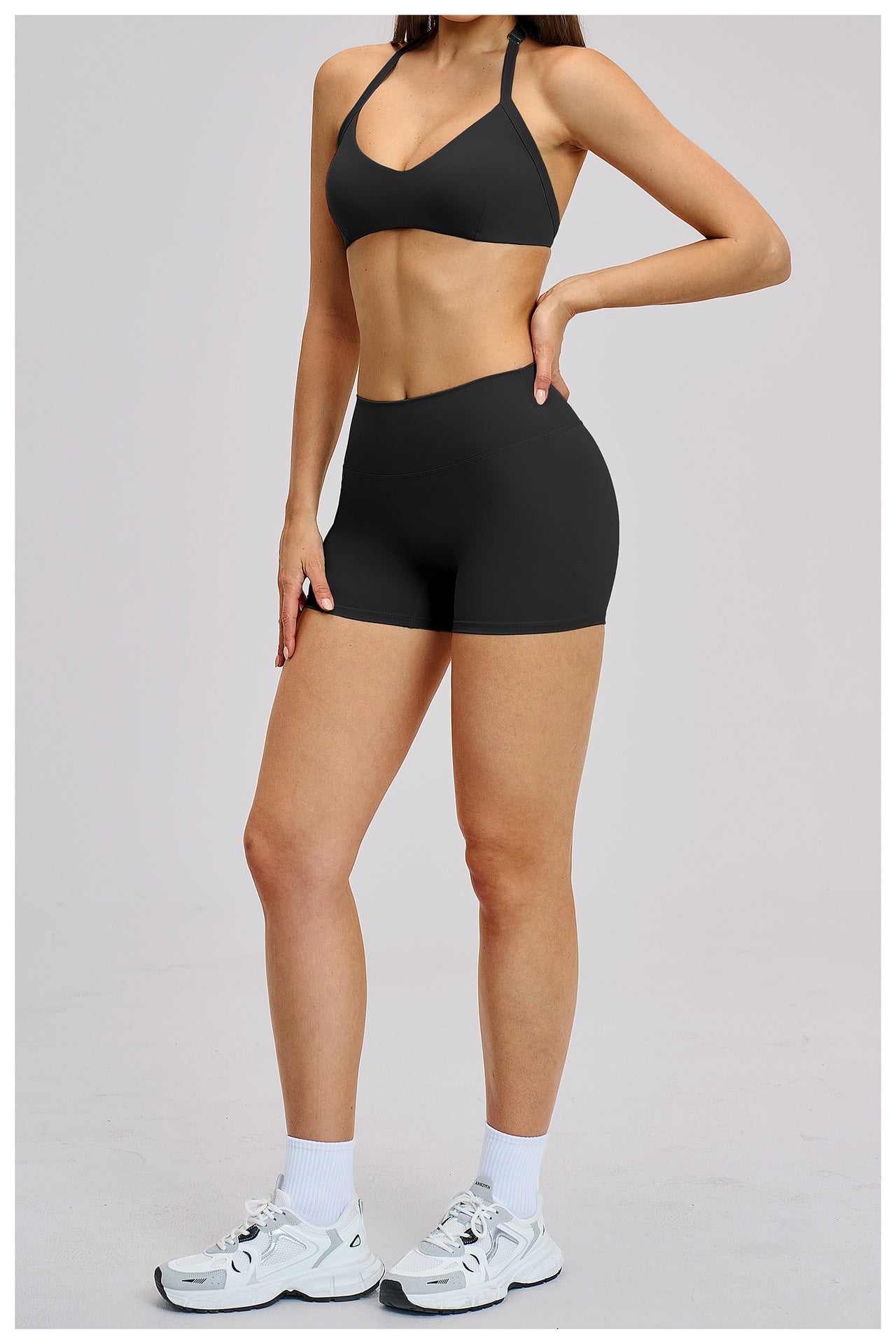 03/2026 Brushed Fleece Sports Yoga Set with Hollow Neck and Beautiful Back - Sports Running Fitness Set 4201