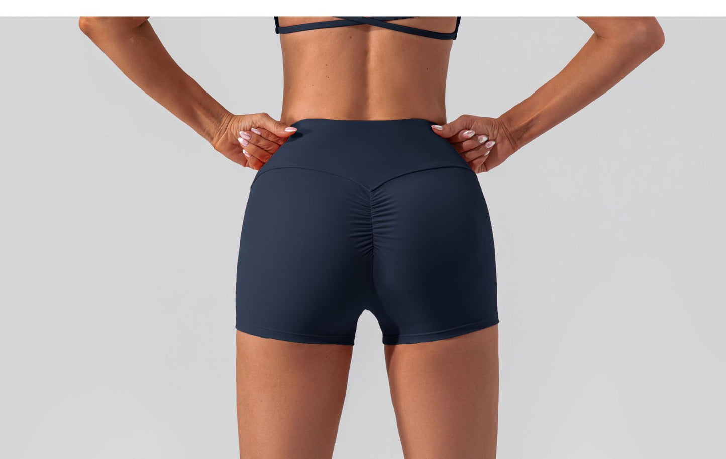 Women Shorts high-waist fitness shorts without embarrassing lines double-sided brushed yoga pants women's hip-lifting tight sports shorts