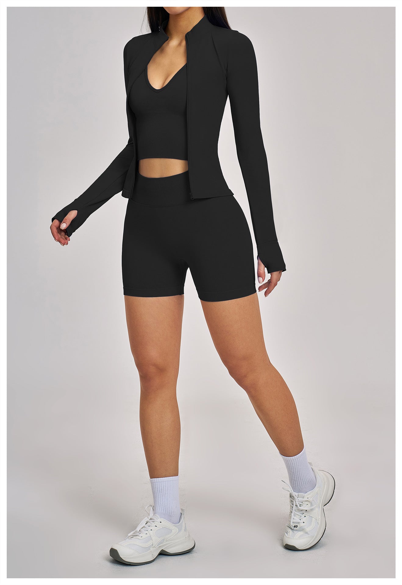 03/2026 Wholesale FOUREGG #5518 Seamless Sets  Cross-back seamless tight-fitting yoga set, high-elastic running sports set for women, 5518