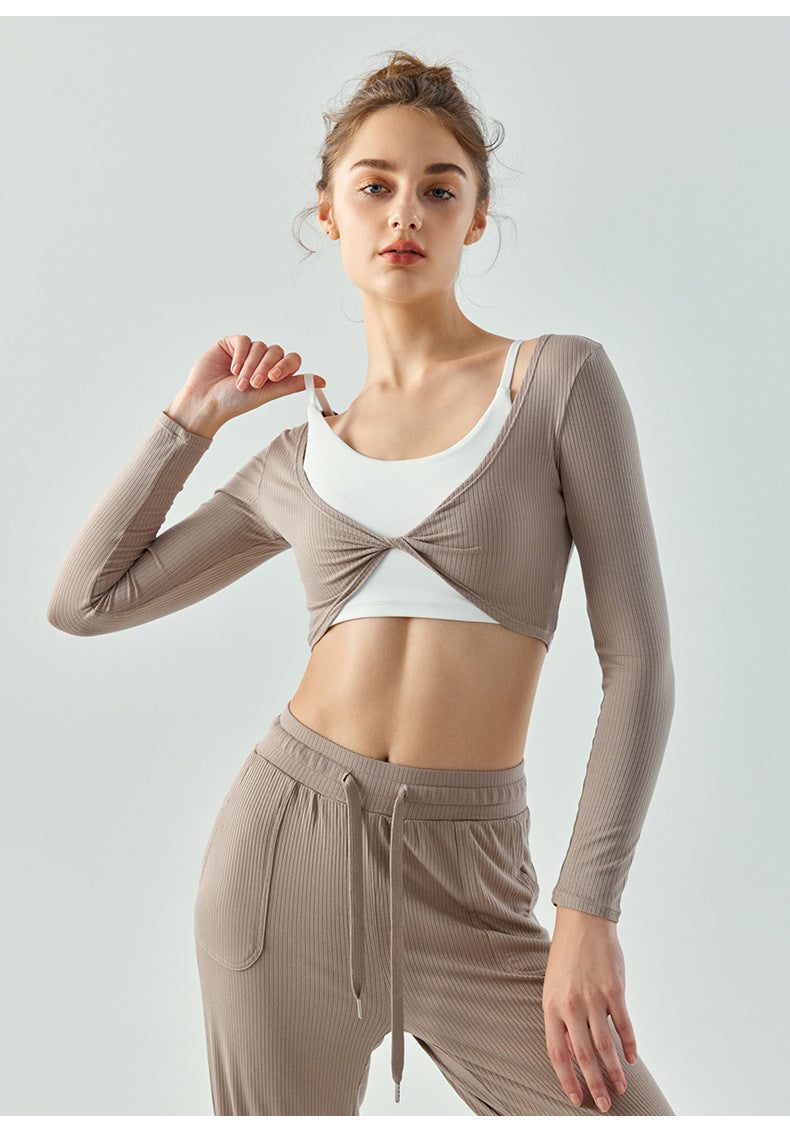 2023.08 Sexy U-shaped beautiful back yoga vest sling nude slim semi-fixed cup tight running sports fitness bra