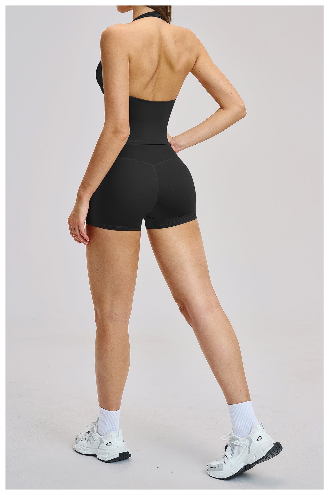 03/2026 Brushed Micro-flare Yoga Set, European and American Style Sports Running Fitness Set, Halter Neck Yoga Suit 4201