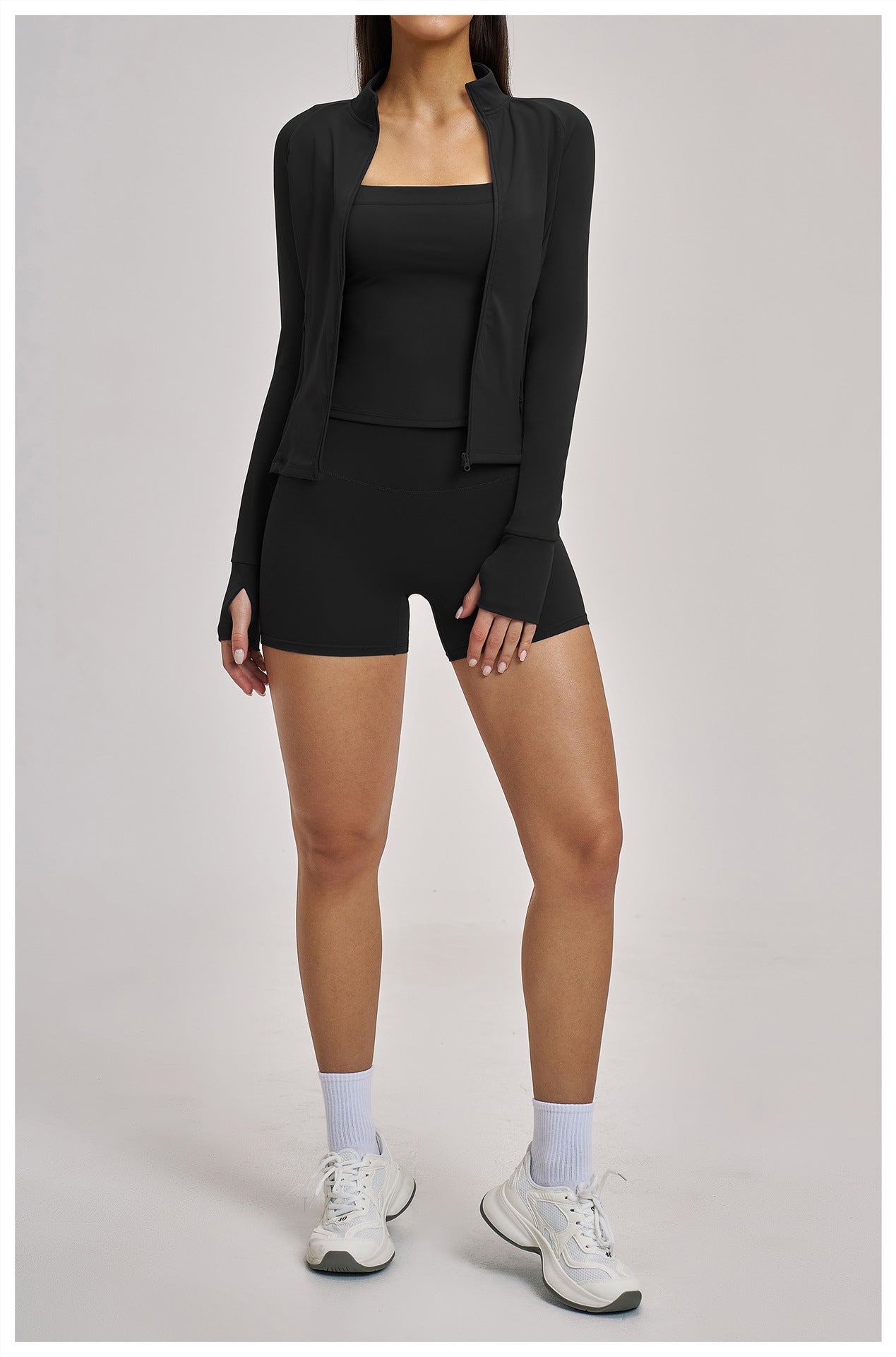 03/2026 Spring Yoga Set Casual Fitness Suit Women's Outdoor Running Sports Three-Piece Set 4510