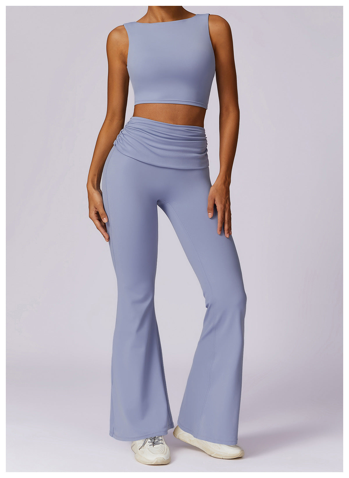 03/2024 Spring nude tight-fitting back yoga suit running sports suit for women breathable quick-drying fitness clothes 8516