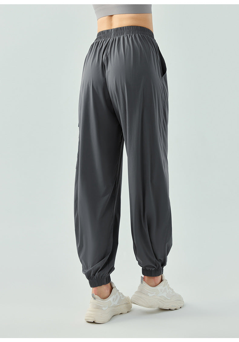 2023.09 New autumn and winter breathable loose vertical fitness pants ultra-thin breathable quick-drying running track pants for women