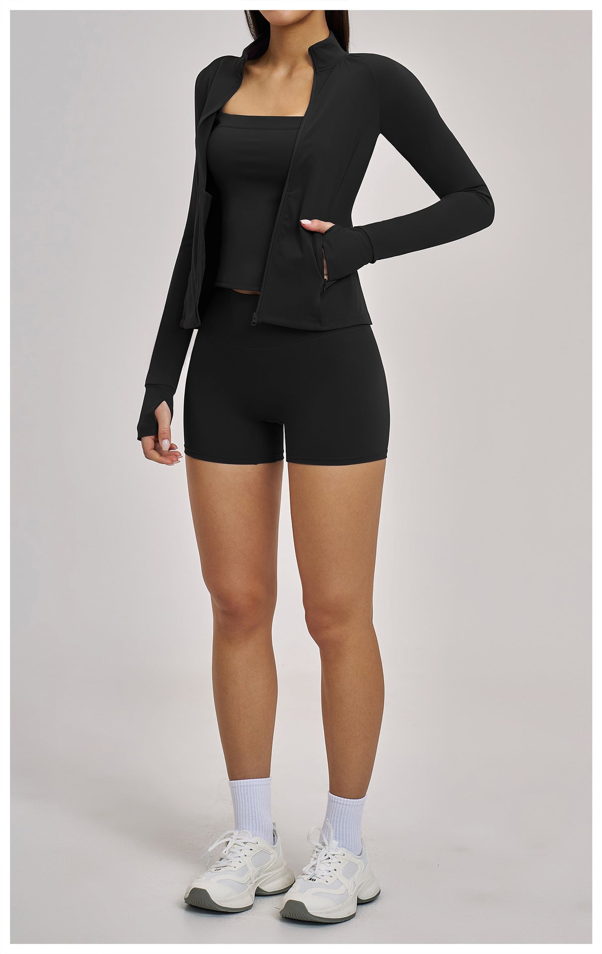 03/2026 Spring Yoga Set Casual Fitness Suit Women's Outdoor Running Sports Three-Piece Set 4510