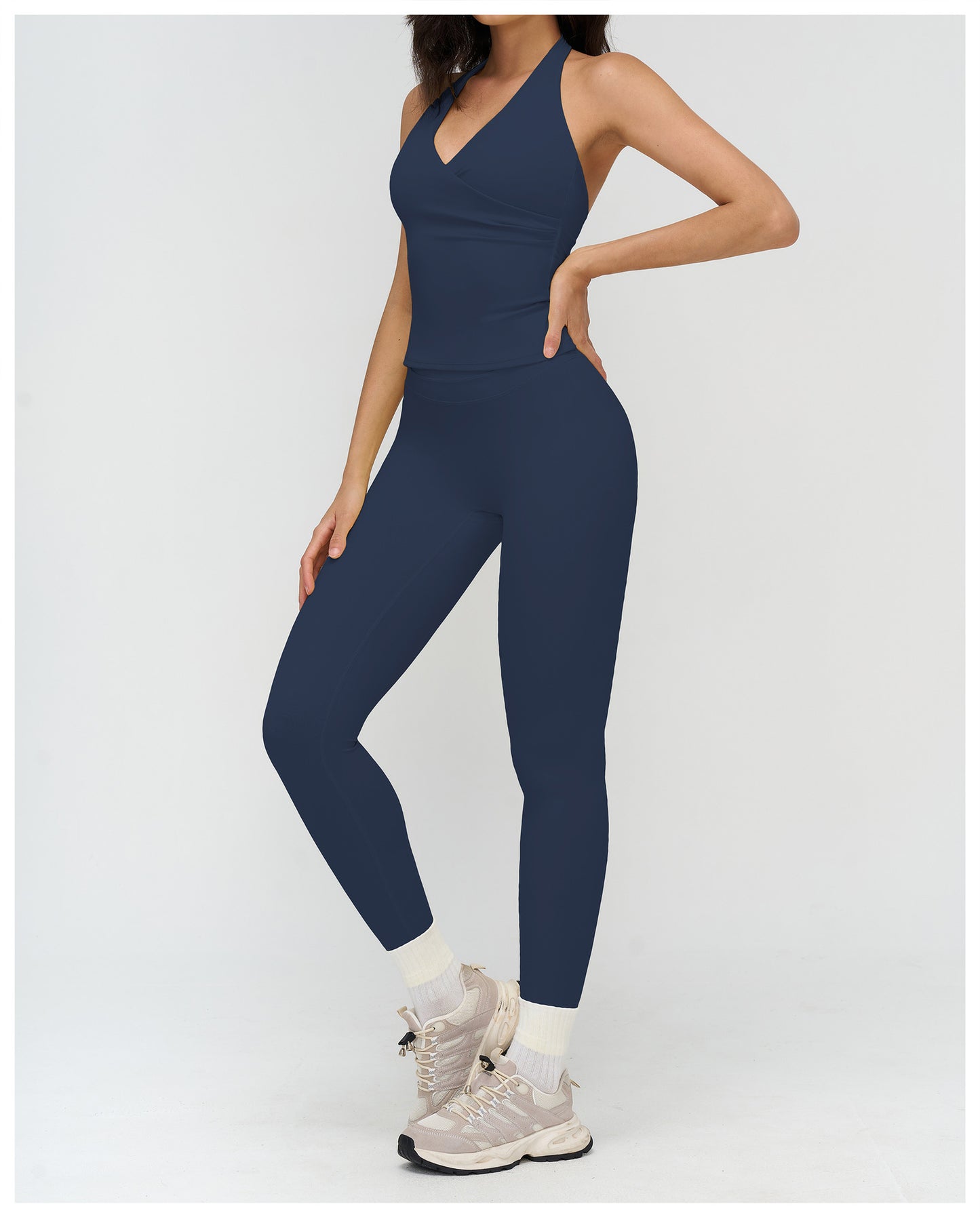 12/2025 V-neck halter yoga vest, tight brushed back beauty sports vest, outdoor running fitness underwear 3109