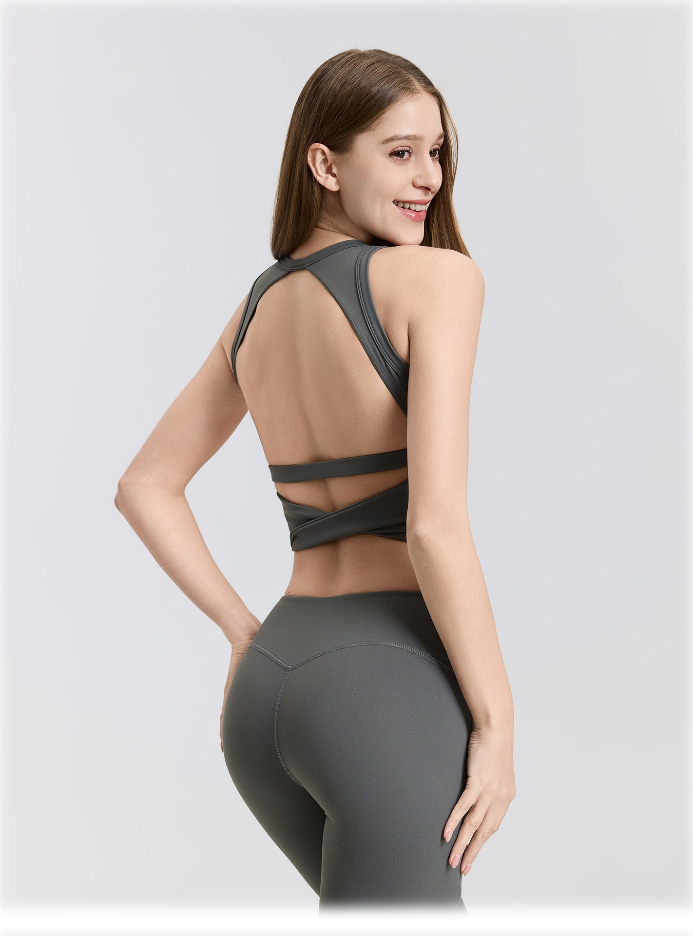 01/2026 Sujetador deportivo calado para mujer, tipo nube, con soporte, sin espalda, abotonado, para yoga, de secado rápido, ropa interior deportiva adelgazante