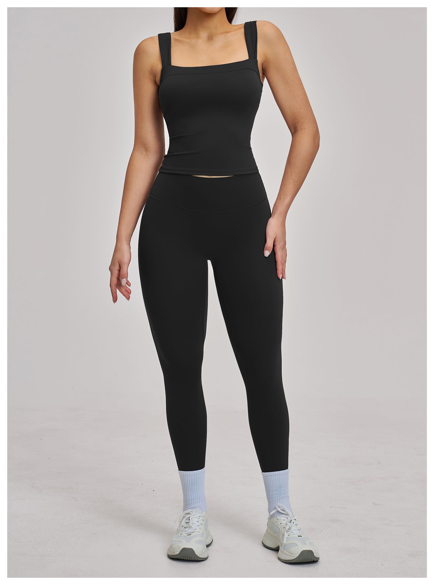 03/2026 Spring European and American style outdoor sports fitness suit, brushed tight-fitting yoga wear, shockproof sports suit for women, 4520