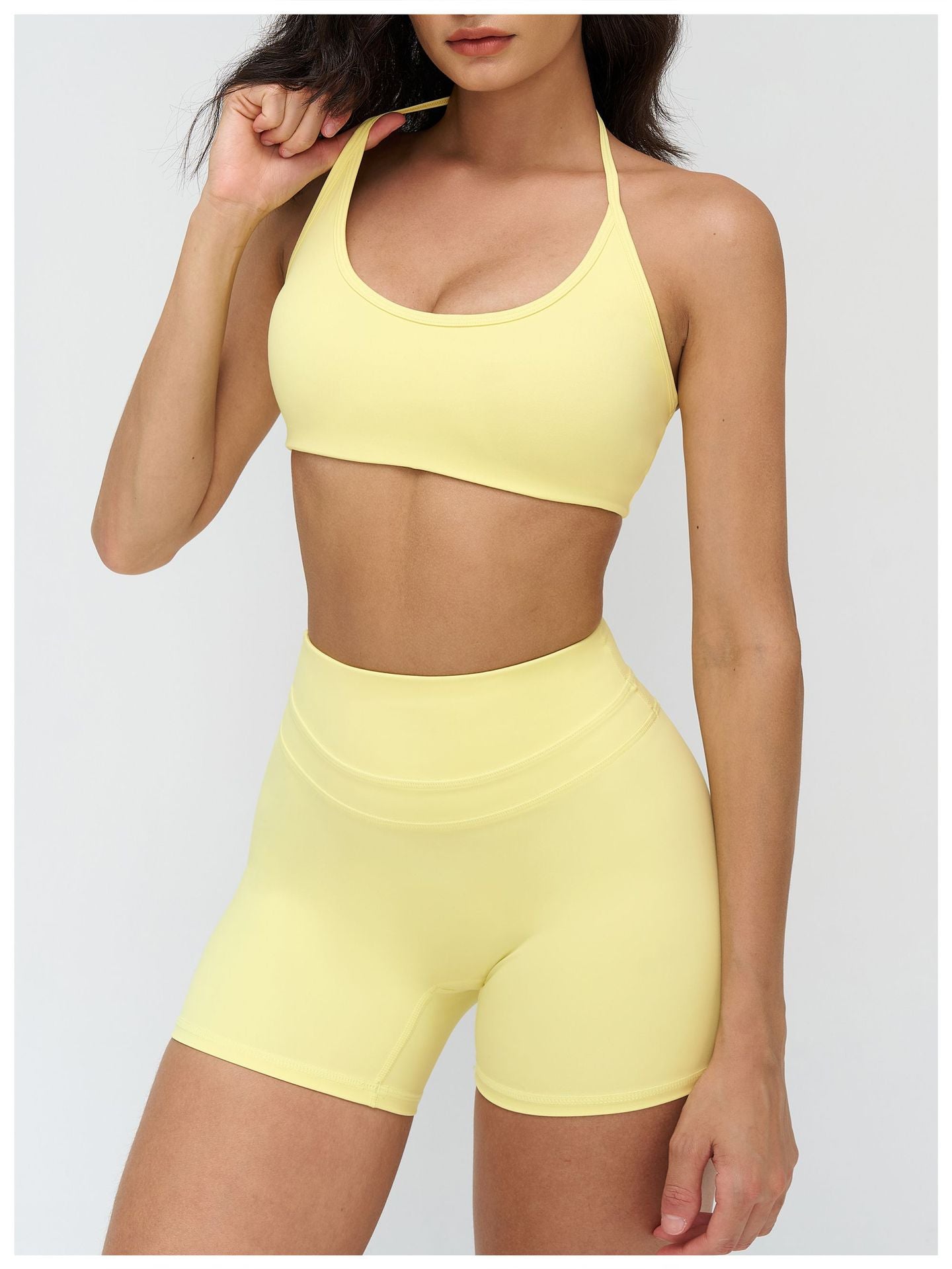 12/2025 European and American brushed yoga bra, neck-hanging hollow beauty back bra, fitness running sports underwear for women 3109