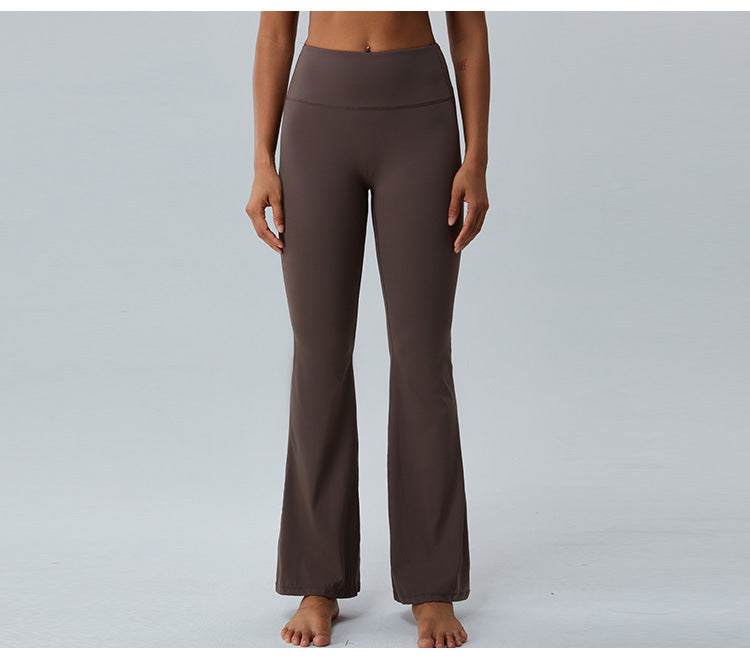 2023.08 Autumn new naked sense of lean speaker yoga pants women micro stretch wide leg pants high waist lift hip outdoor sports fitness pants