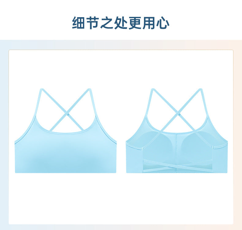 02/2023 updated thin strap cross hollow beautiful back sports bra bra low intensity yoga Pilates sports underwear