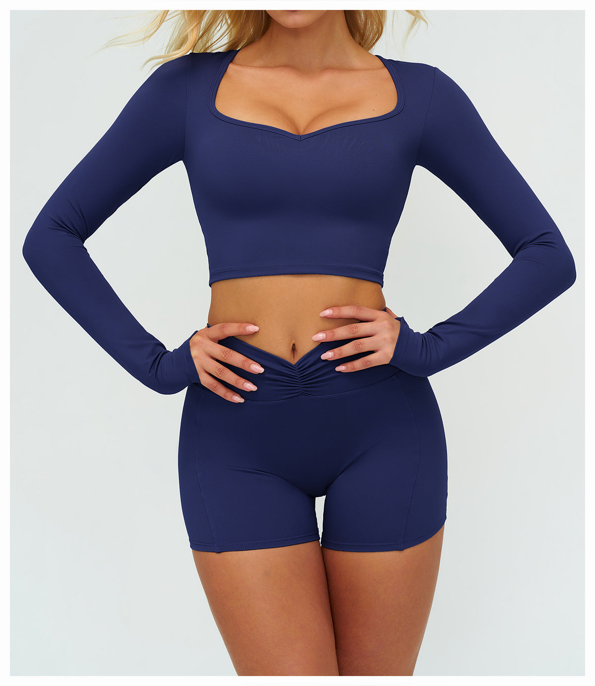 12/2025 Autumn/Winter Cross-Border Brushed Long-Sleeved Yoga Wear, Outdoor Running Fitness Wear, Casual Sports Top 9313