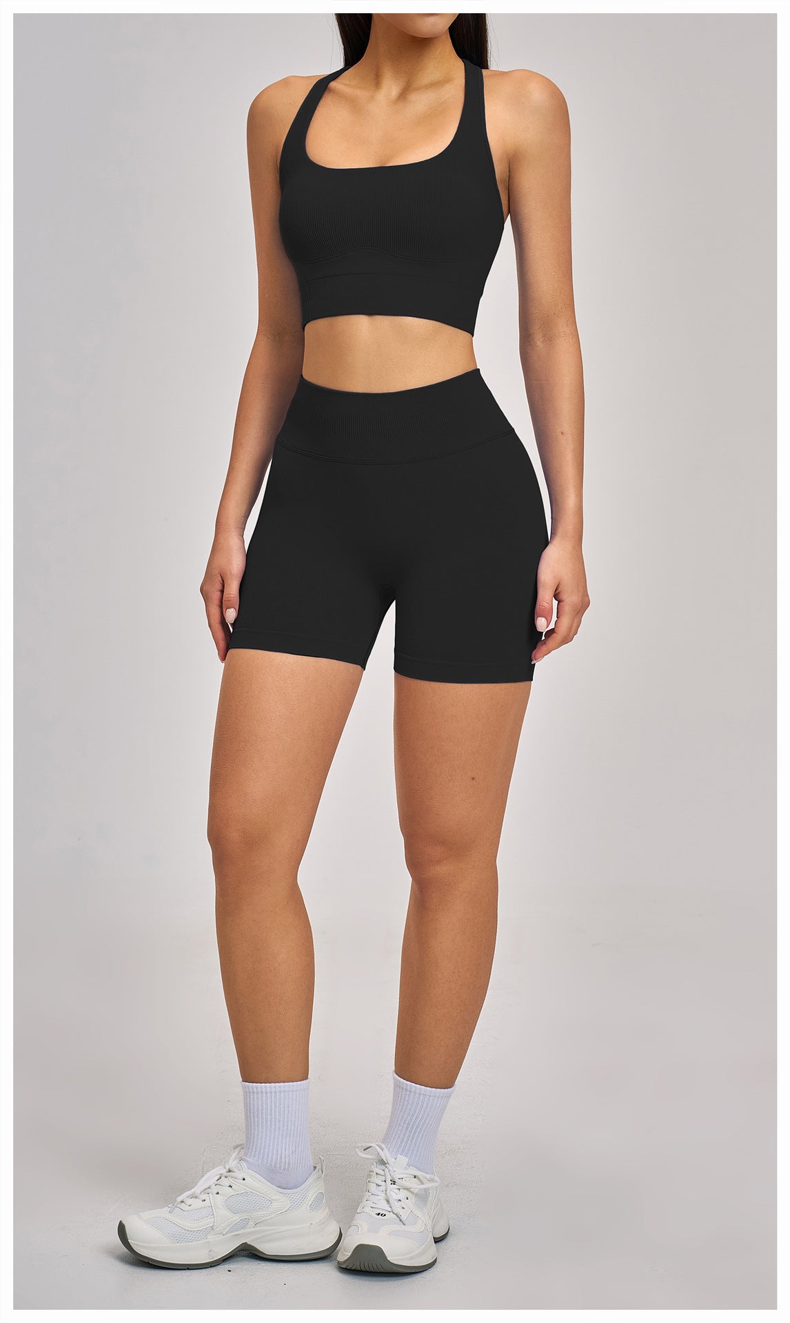 03/2026 Racerback Fitted Yoga Set, Seamless Fitness Wear, High-Elastic Running Sports Set for Women, 5518