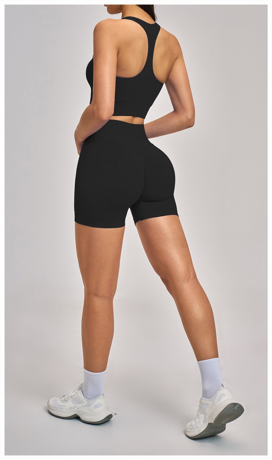 03/2026 Racerback Fitted Yoga Set, Seamless Fitness Wear, High-Elastic Running Sports Set for Women, 5518