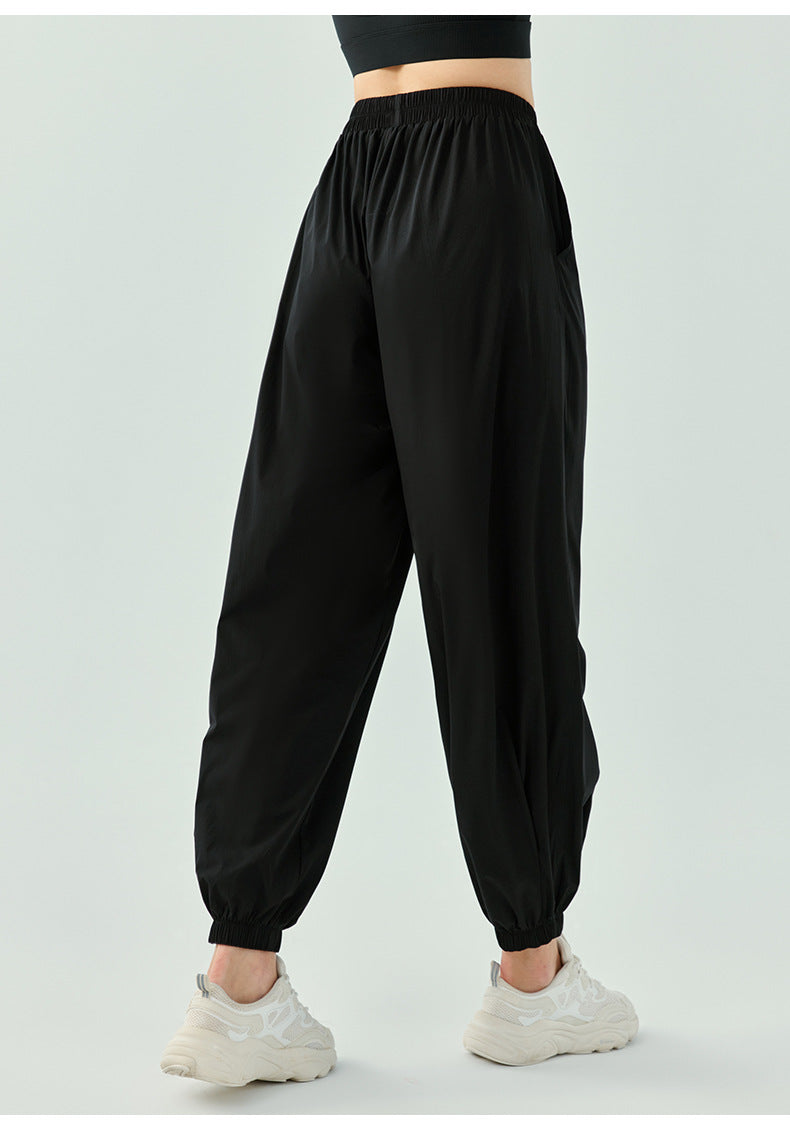 2023.09 New autumn and winter breathable loose vertical fitness pants ultra-thin breathable quick-drying running track pants for women