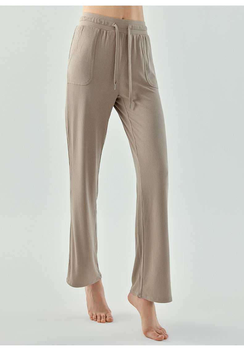 2023.08  sports pants women's high-waist casual loose straight wide-leg pants drape quick-drying dance aerobics fitness pants