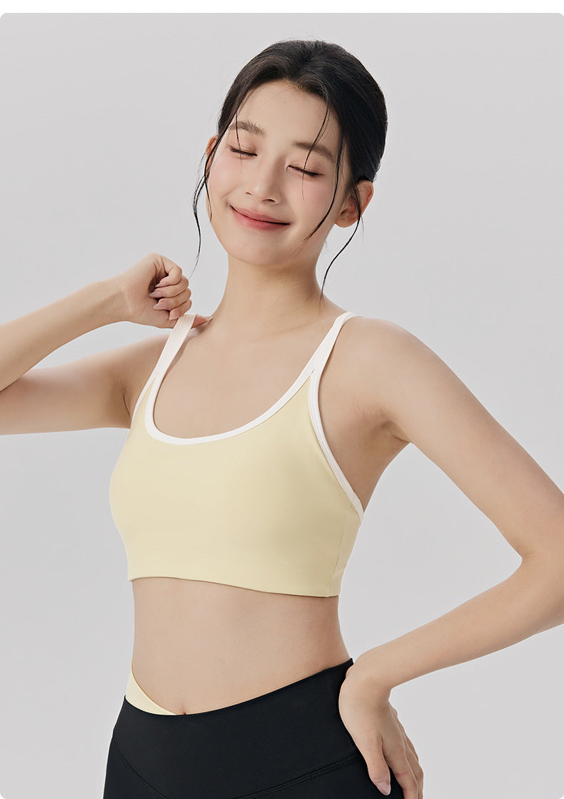 01/2026 Women's color-blocked, cool, breathable, two-piece sportswear set, antibacterial, comfortable, and breathable, perfect for Pilates and yoga.