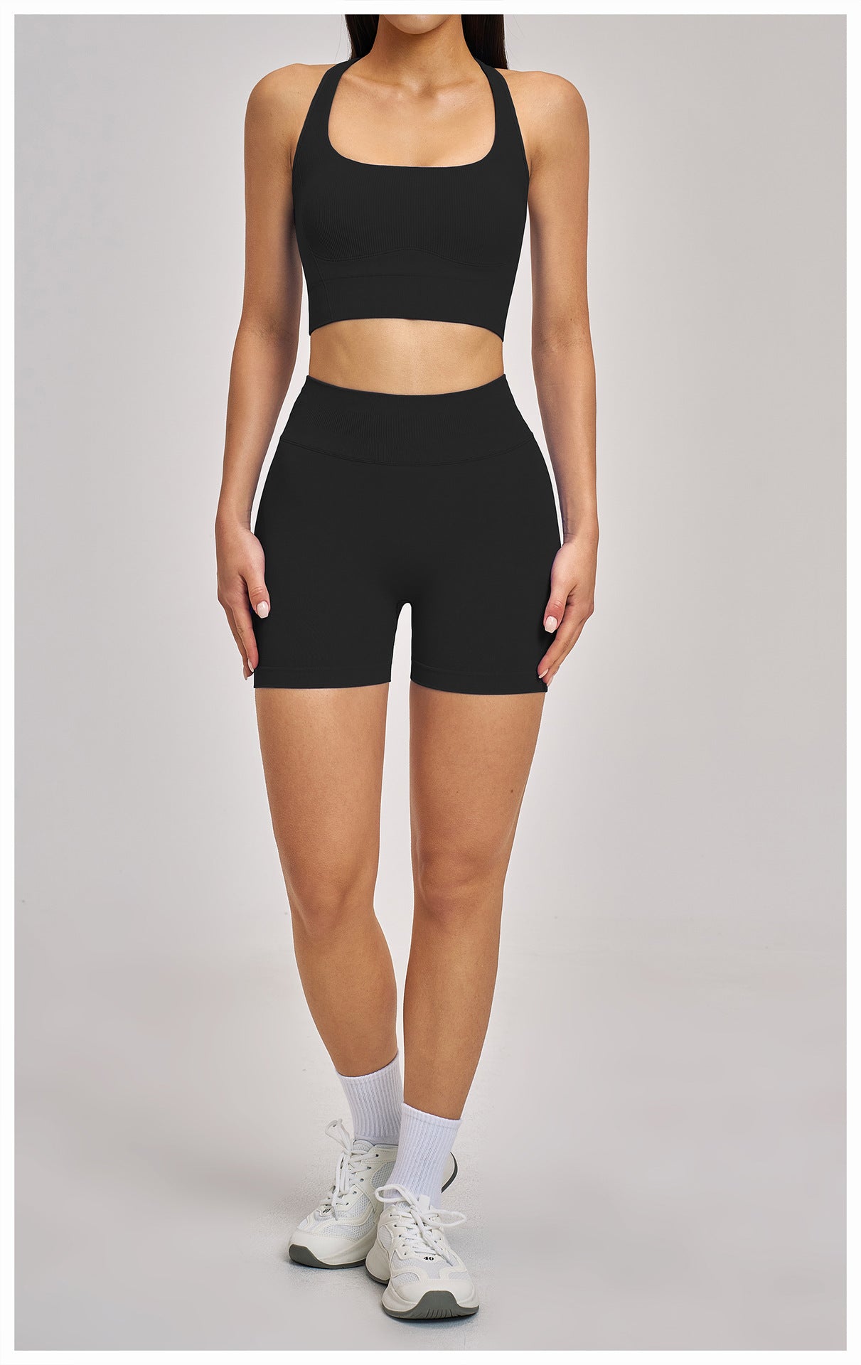 03/2026 Racerback Fitted Yoga Set, Seamless Fitness Wear, High-Elastic Running Sports Set for Women, 5518