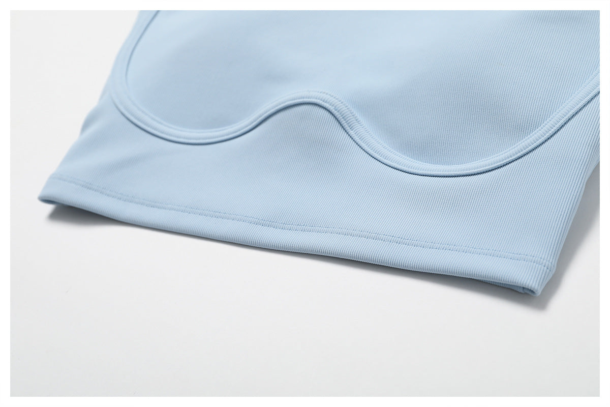 2023.09 ribbed shockproof high intensity running fitness vest threaded hollow beautiful back tight yoga bra 8333