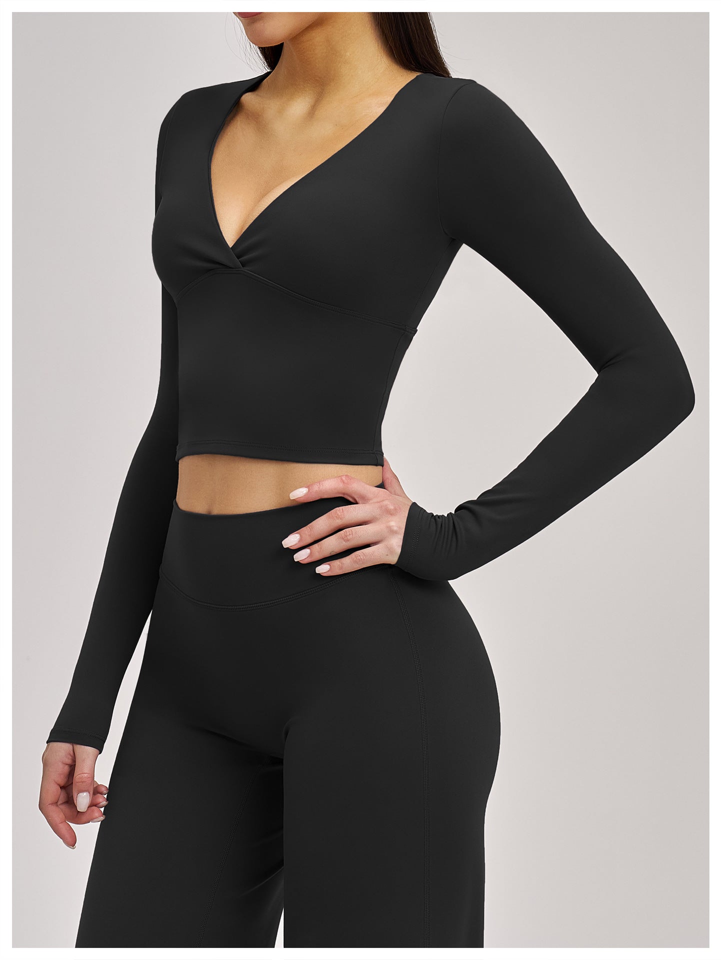 Haut de yoga printemps et été 03/2026 pour femme - T-shirt de sport polyvalent à manches longues de yoga Pilates pour femme - 4520