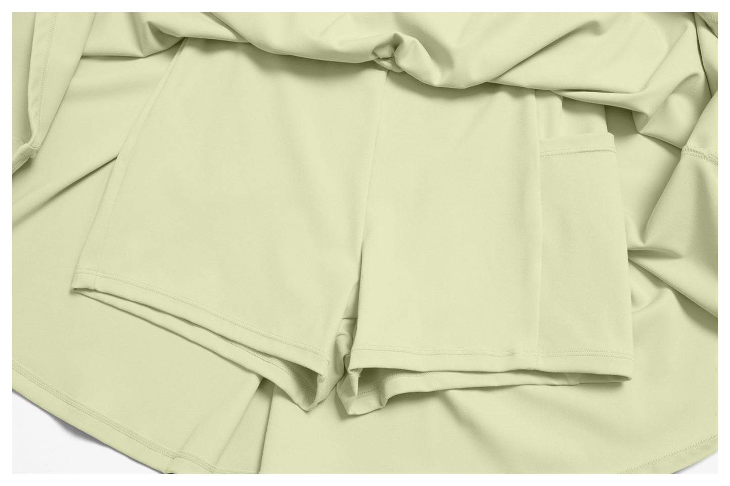 03/2026  Falda de tenis FOUREGG de imitación de dos piezas al por mayor, capa base, falda con bolsillo anticomprometida para fitness, vestido deportivo 9577
