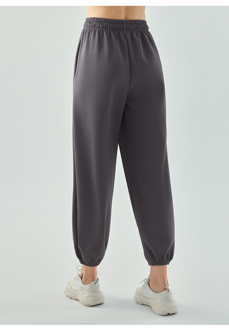 2023.08  sports pants women's soft waxy air layer beam running pants exercise loose casual wide-leg solid color fitness trousers